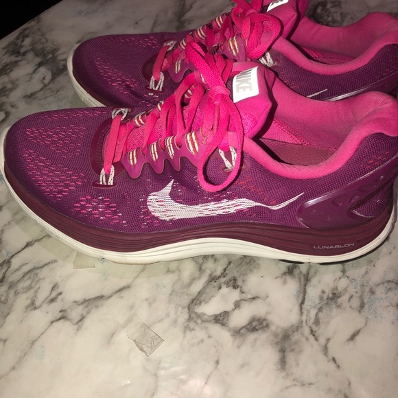 Nike Shoes - Nike LunarLon pink purple sneakers womens Size:8
